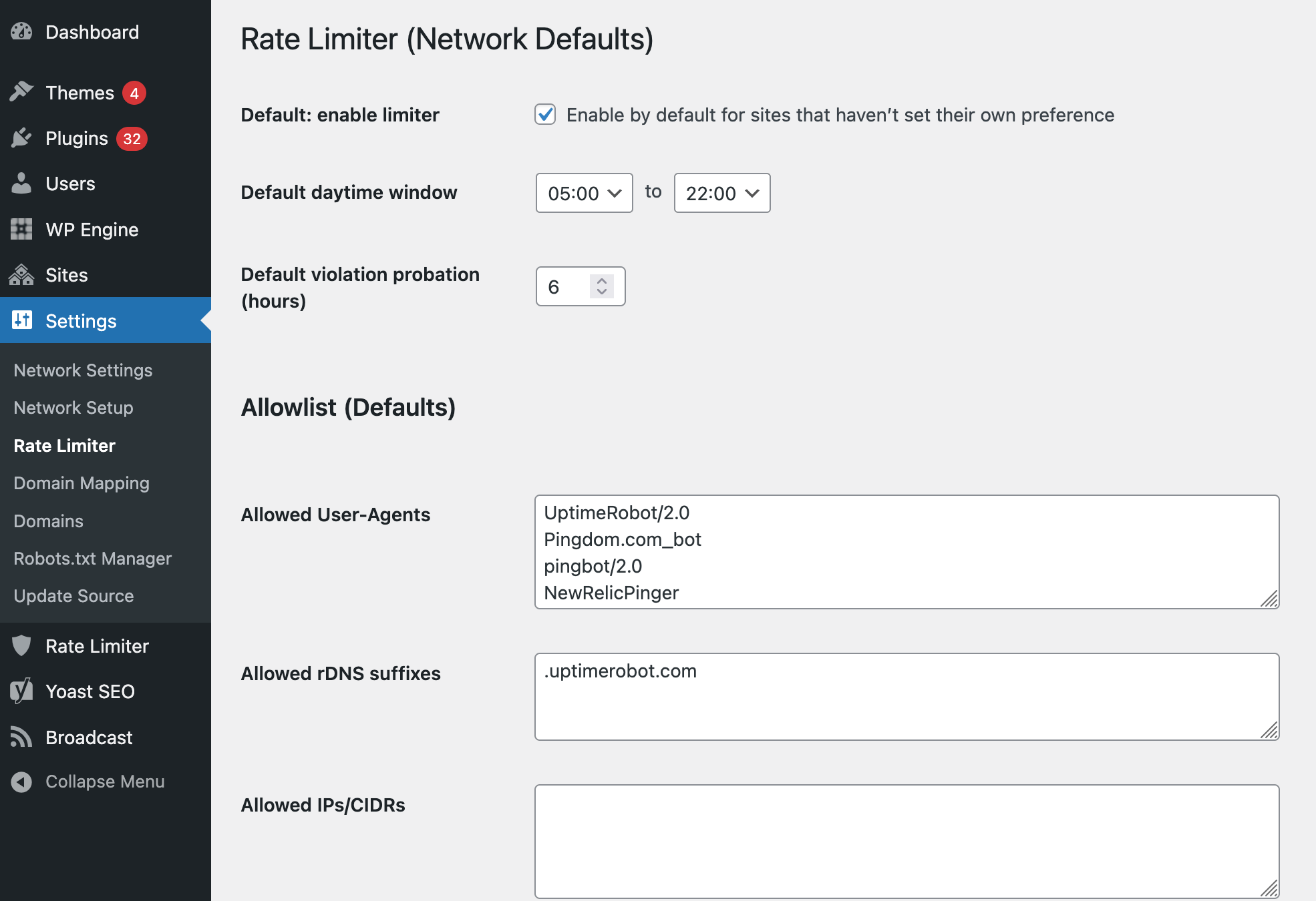 Wordpress Rate Limiter Plugin